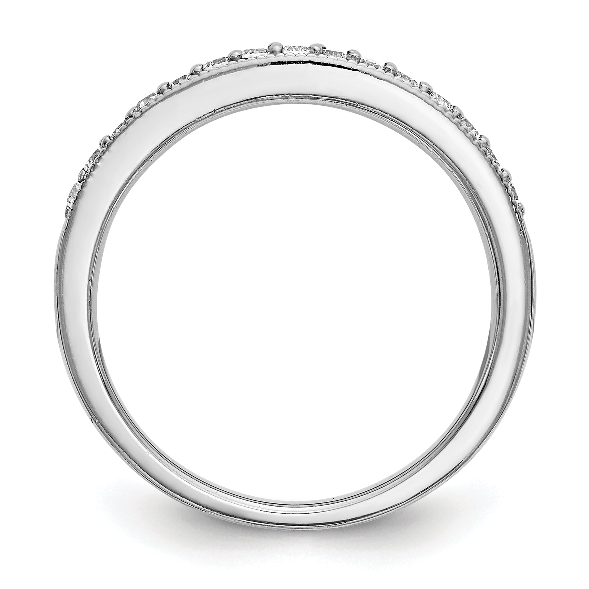 14k White Gold 1/5 carat Lab Grown Diamond VS/SI+ G+ Complete Band