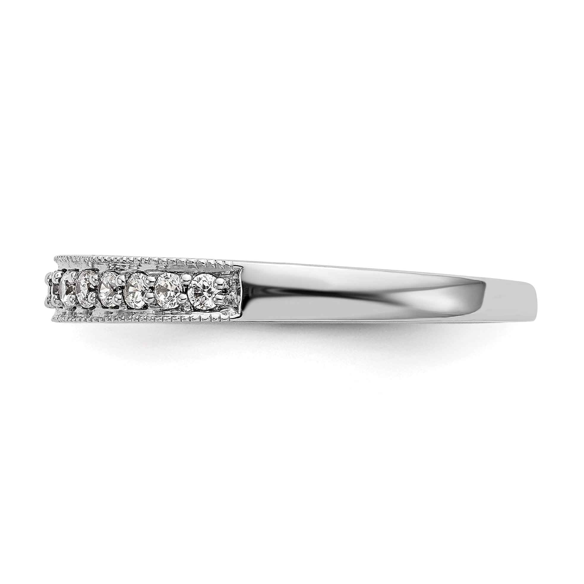 14k White Gold 1/5 carat Lab Grown Diamond VS/SI+ G+ Complete Band