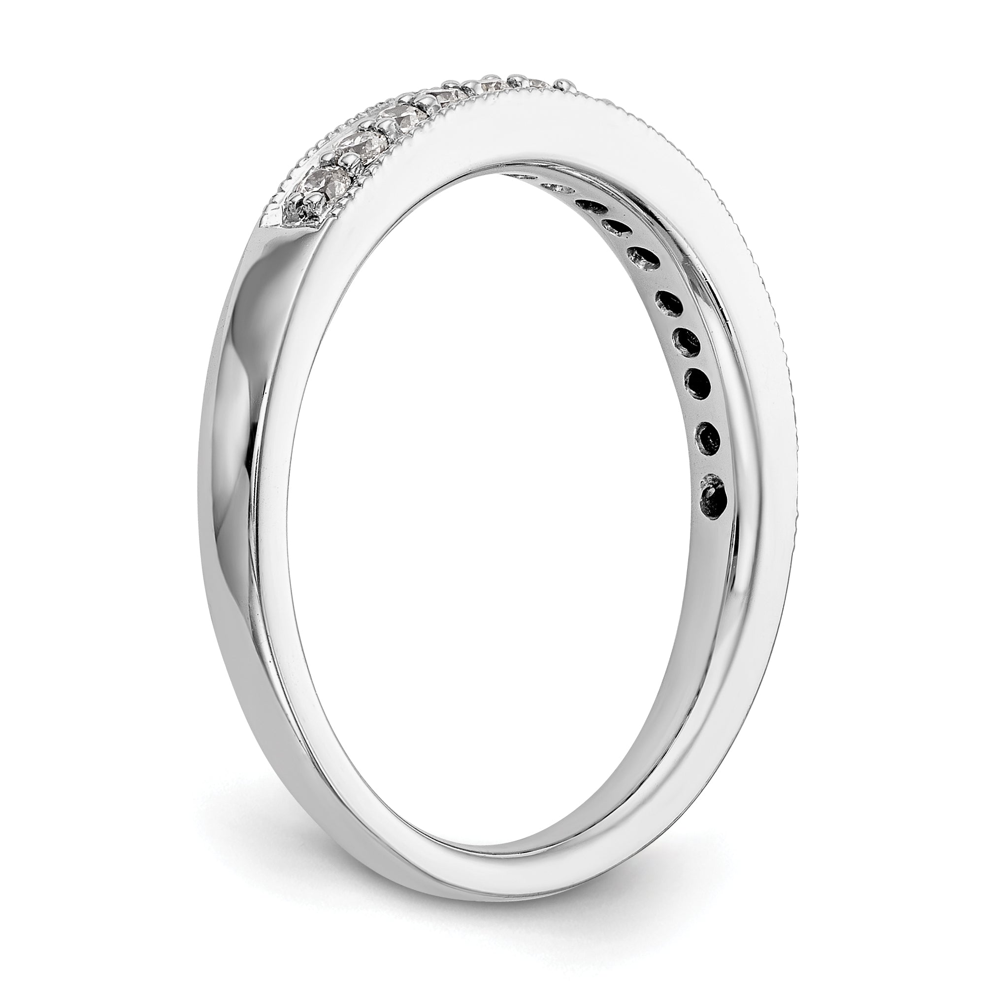 14k White Gold 1/5 carat Lab Grown Diamond VS/SI+ G+ Complete Band
