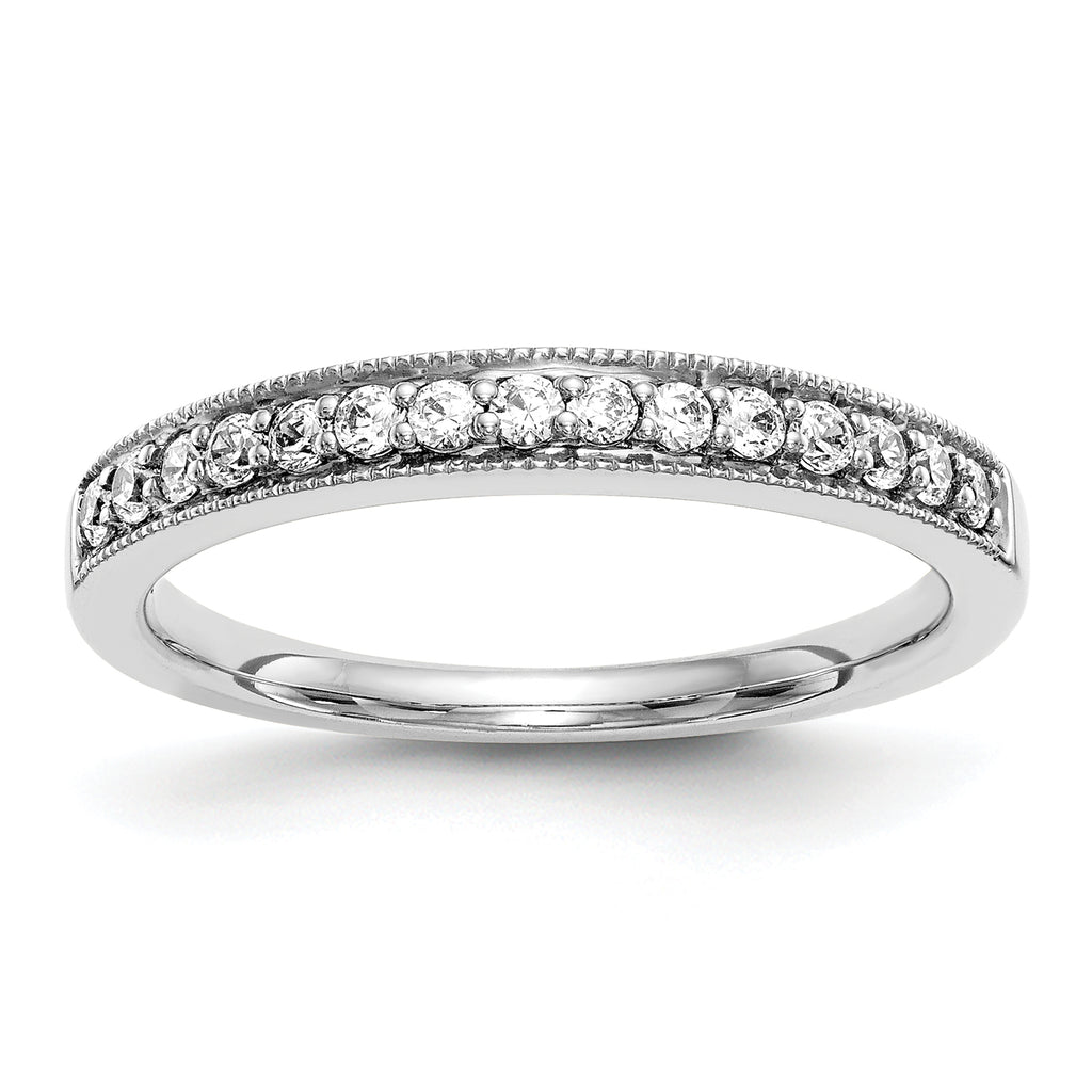 14k White Gold 1/5 carat Lab Grown Diamond VS/SI+ G+ Complete Band