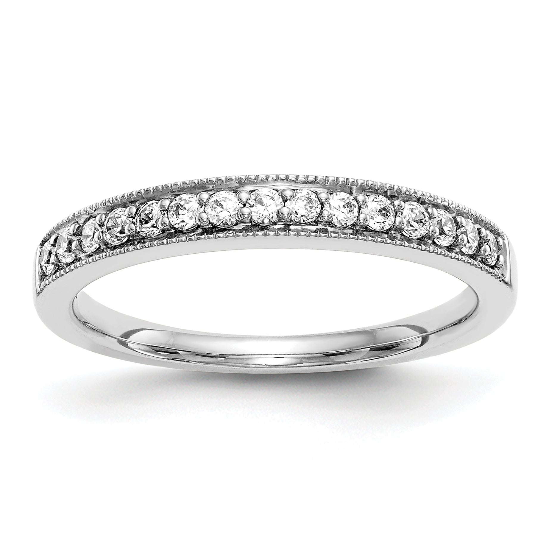 14k White Gold 1/5 carat Lab Grown Diamond VS/SI+ G+ Complete Band