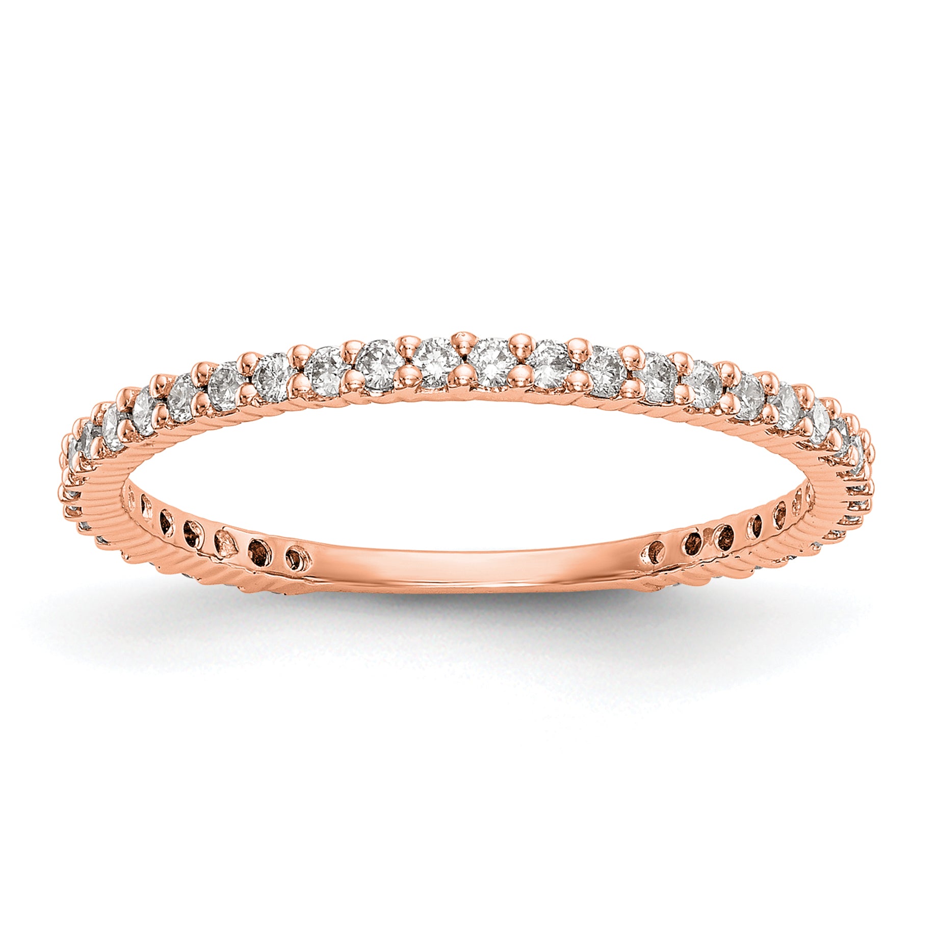 14K Rose Gold Lab Grown VS/SI+ G+ Dia Band