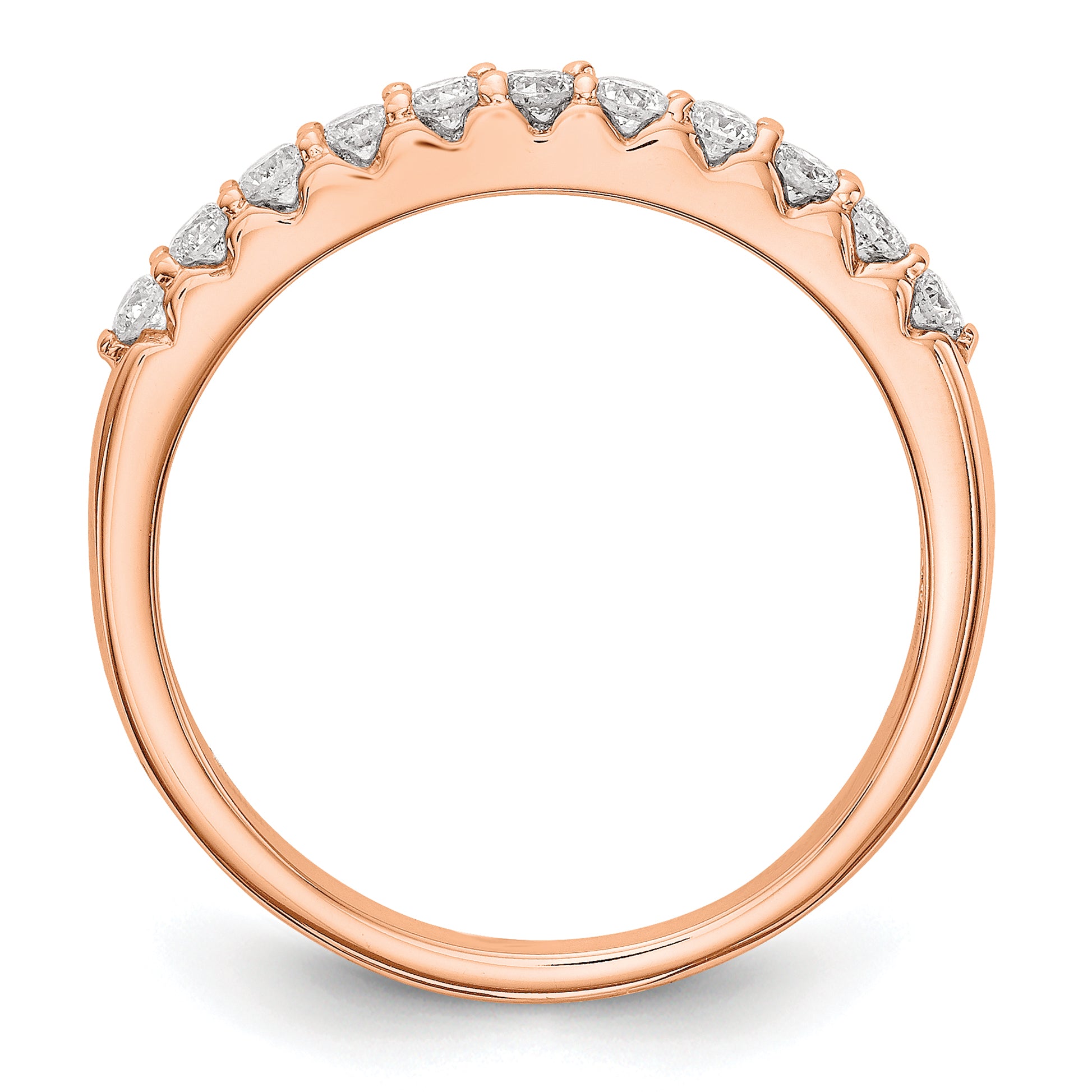 14k Rose Gold 1/3 carat Lab Grown Diamond VS/SI+ G+ Complete Band