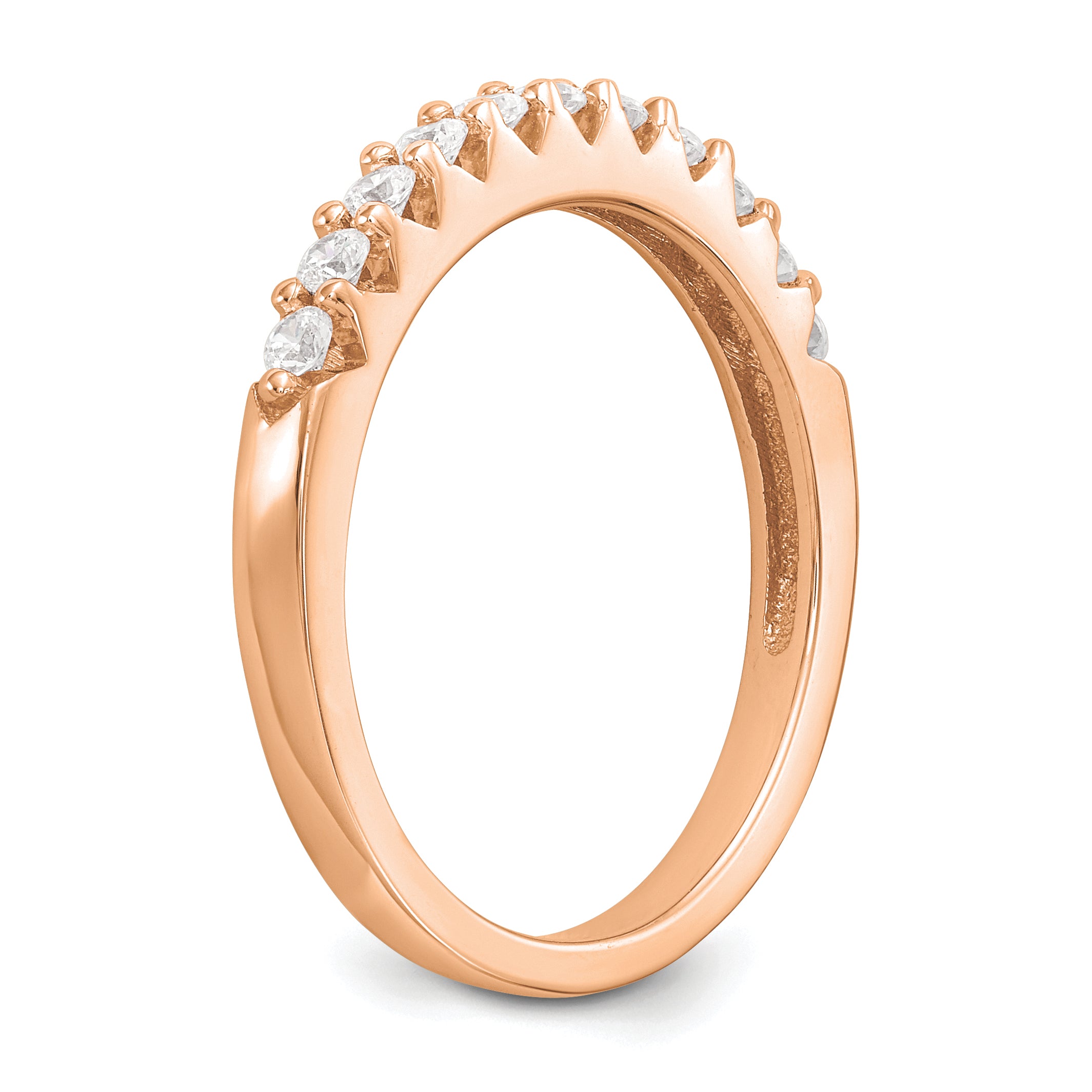 14k Rose Gold 1/3 carat Lab Grown Diamond VS/SI+ G+ Complete Band