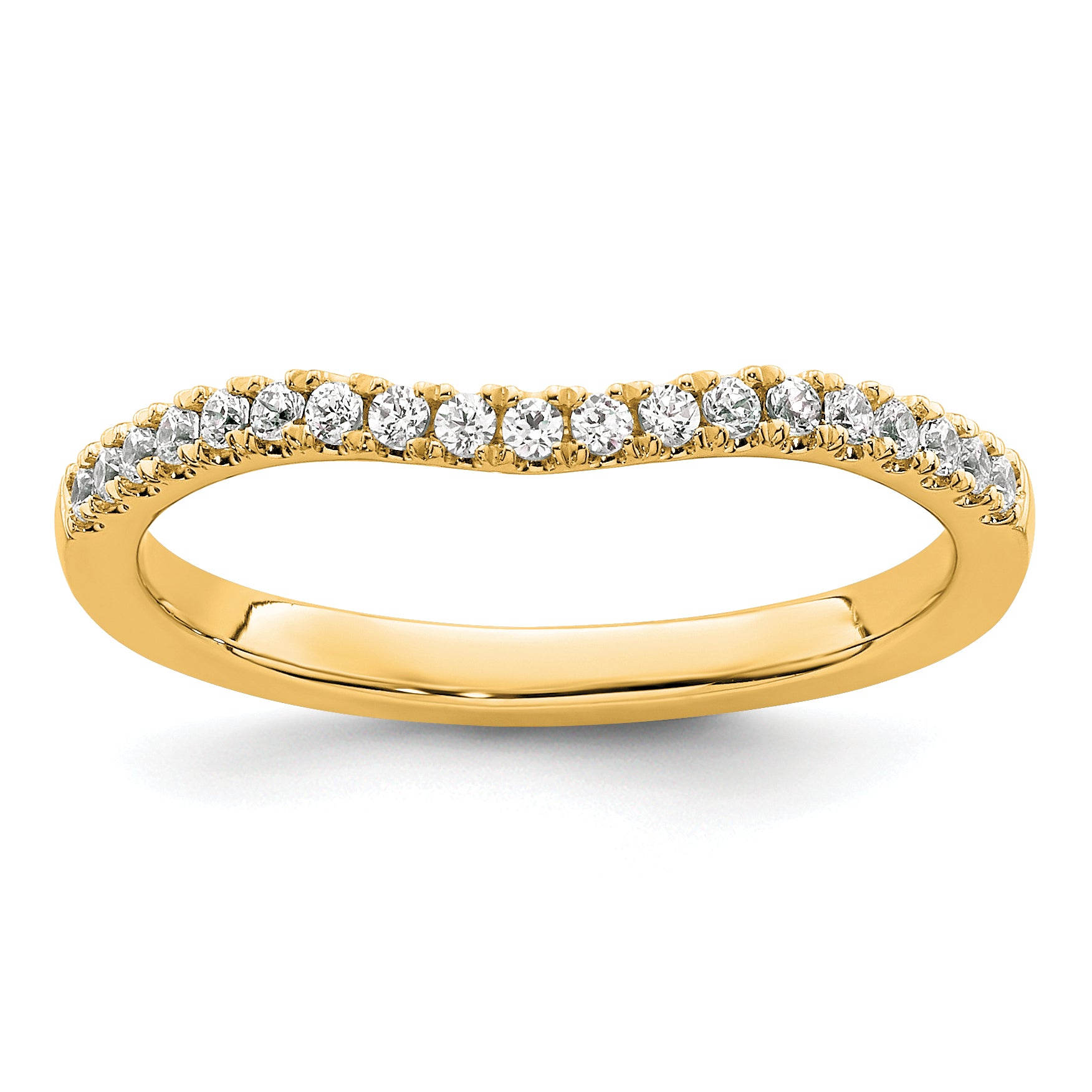 14k 1/5 carat Lab Grown Diamond VS/SI+ G+ Complete Curved Band