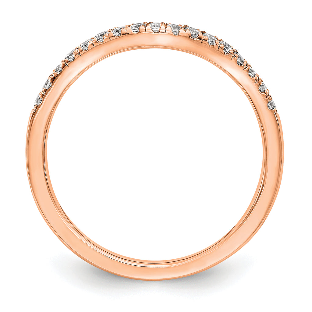 14k Rose Gold 1/5 carat Lab Grown Diamond VS/SI+ G+ Complete Curved Band