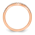 14k Rose Gold 1/5 carat Lab Grown Diamond VS/SI+ G+ Complete Curved Band