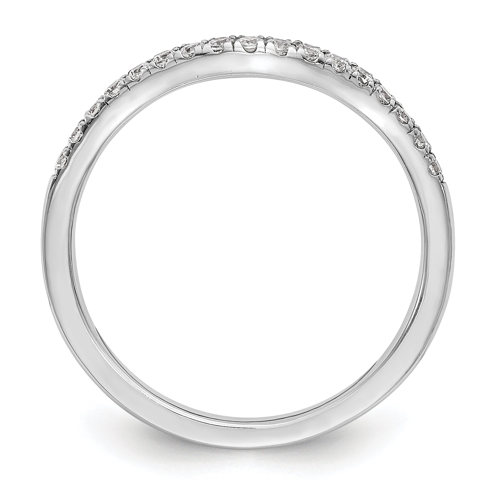 14k White Gold 1/5 carat Lab Grown Diamond VS/SI+ G+ Complete Curved Band