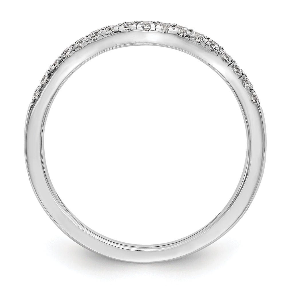 14k White Gold 1/5 carat Lab Grown Diamond VS/SI+ G+ Complete Curved Band