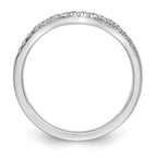 14k White Gold 1/5 carat Lab Grown Diamond VS/SI+ G+ Complete Curved Band