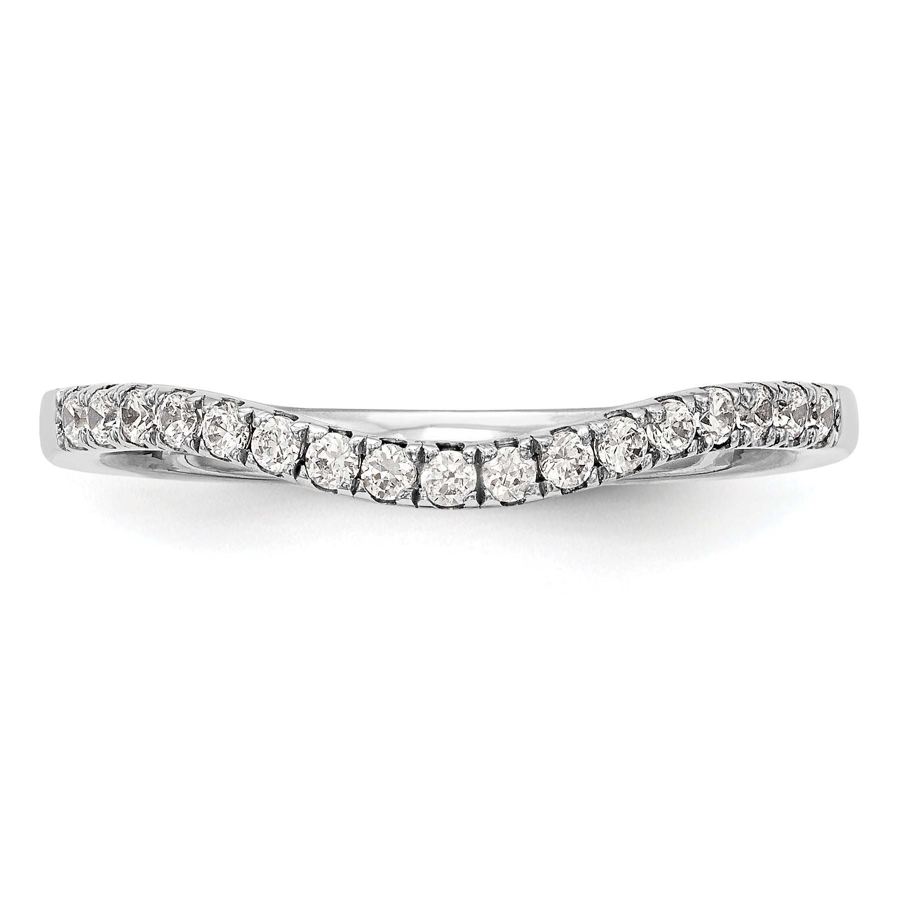 14k White Gold 1/5 carat Lab Grown Diamond VS/SI+ G+ Complete Curved Band