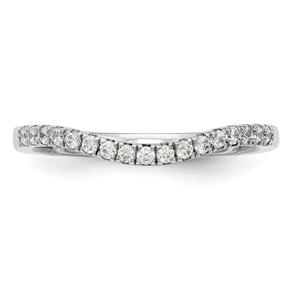14k White Gold 1/5 carat Lab Grown Diamond VS/SI+ G+ Complete Curved Band