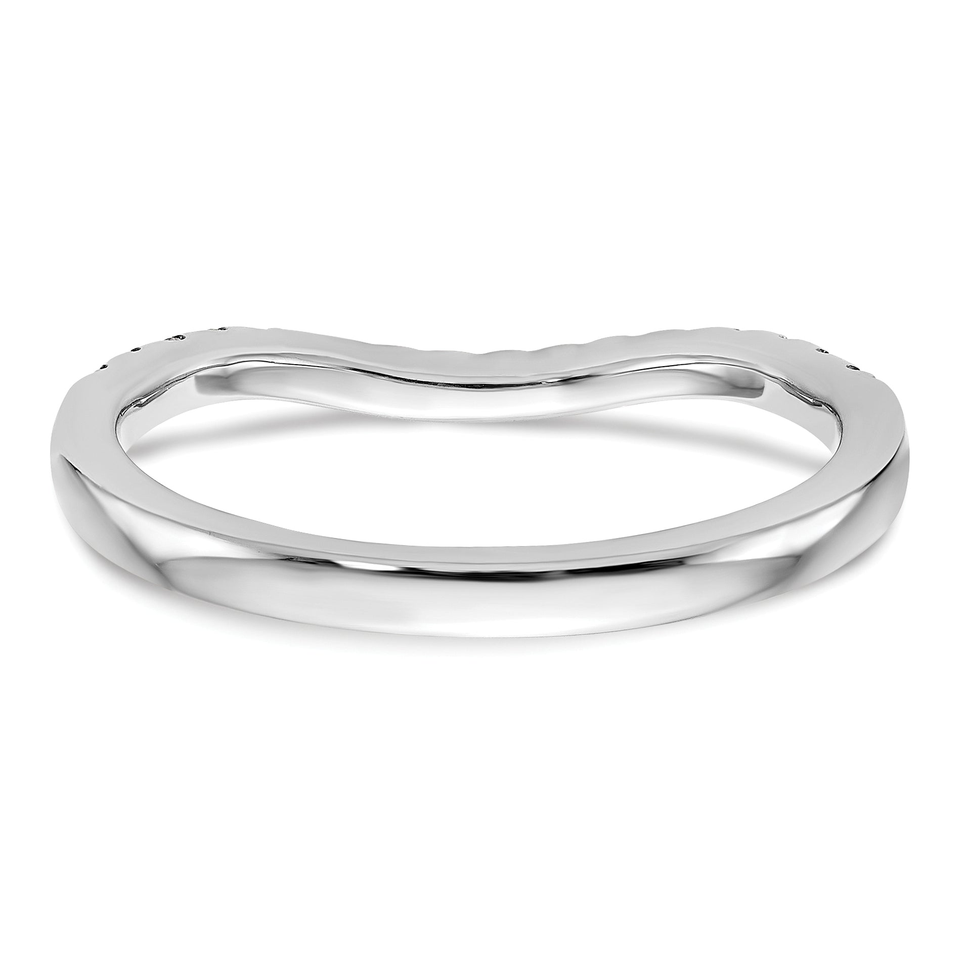14k White Gold 1/5 carat Lab Grown Diamond VS/SI+ G+ Complete Curved Band