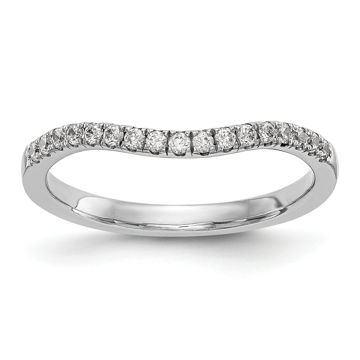 14k White Gold 1/5 carat Lab Grown Diamond VS/SI+ G+ Complete Curved Band
