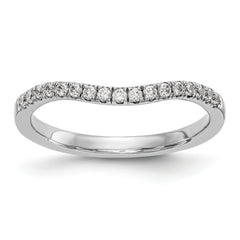 14k White Gold 1/5 carat Lab Grown Diamond VS/SI+ G+ Complete Curved Band