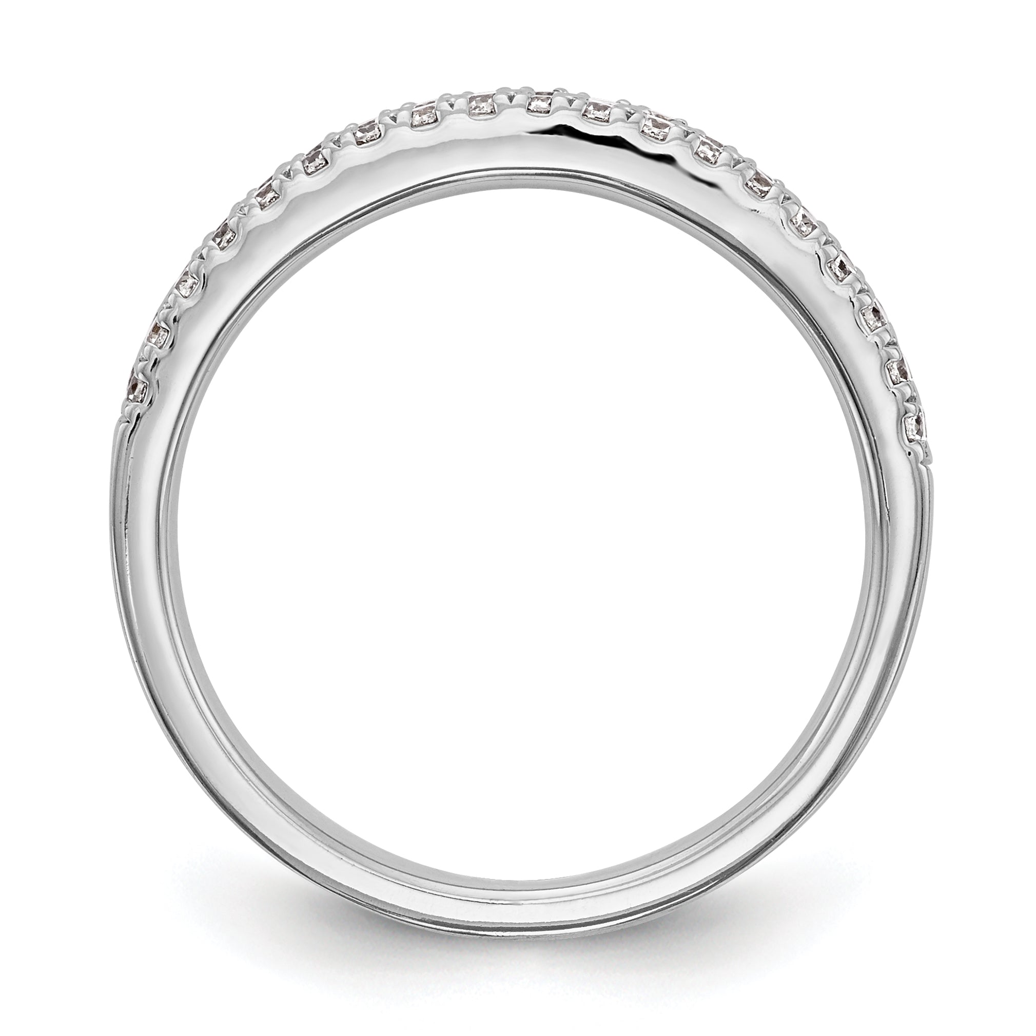 14k White Gold 3/8 carat Lab Grown Diamond VS/SI+ G+ Complete Double Row Band Secondary image