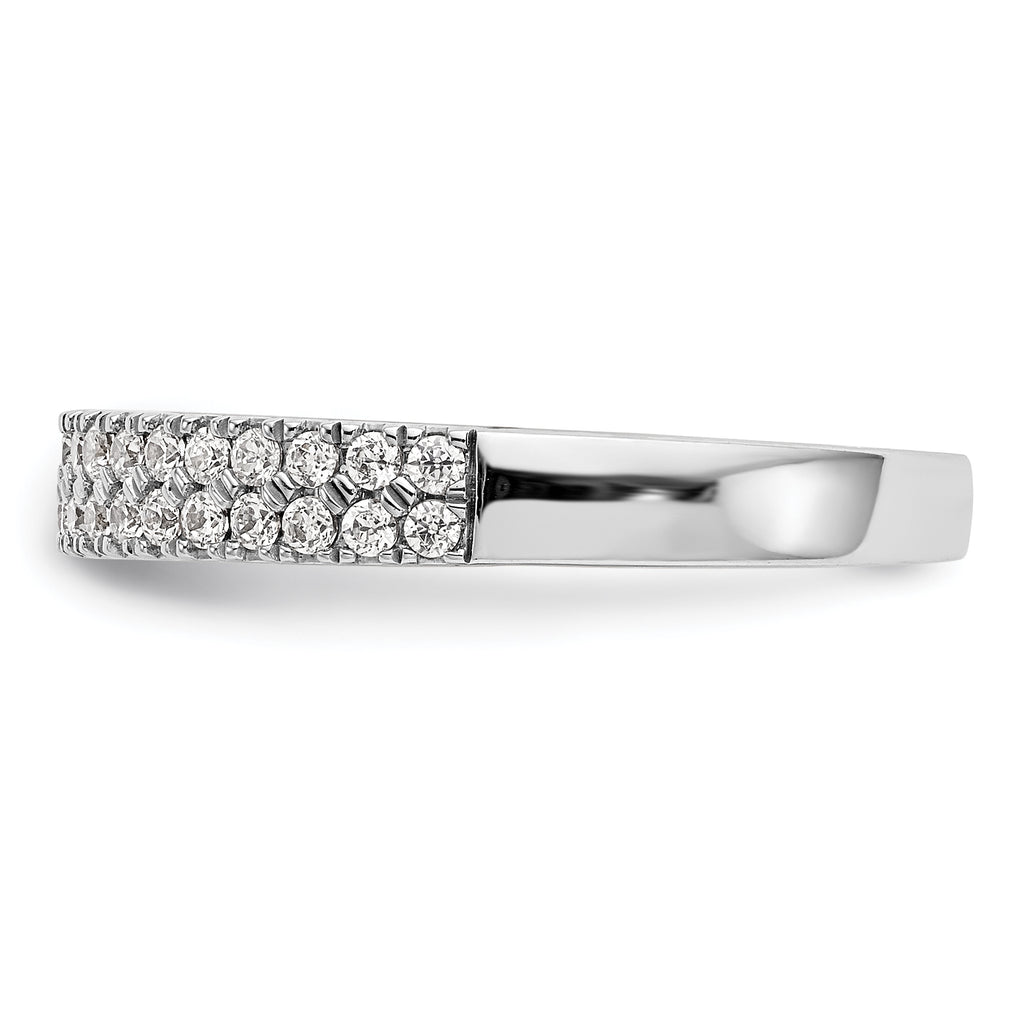 14k White Gold 3/8 carat Lab Grown Diamond VS/SI+ G+ Complete Double Row Band