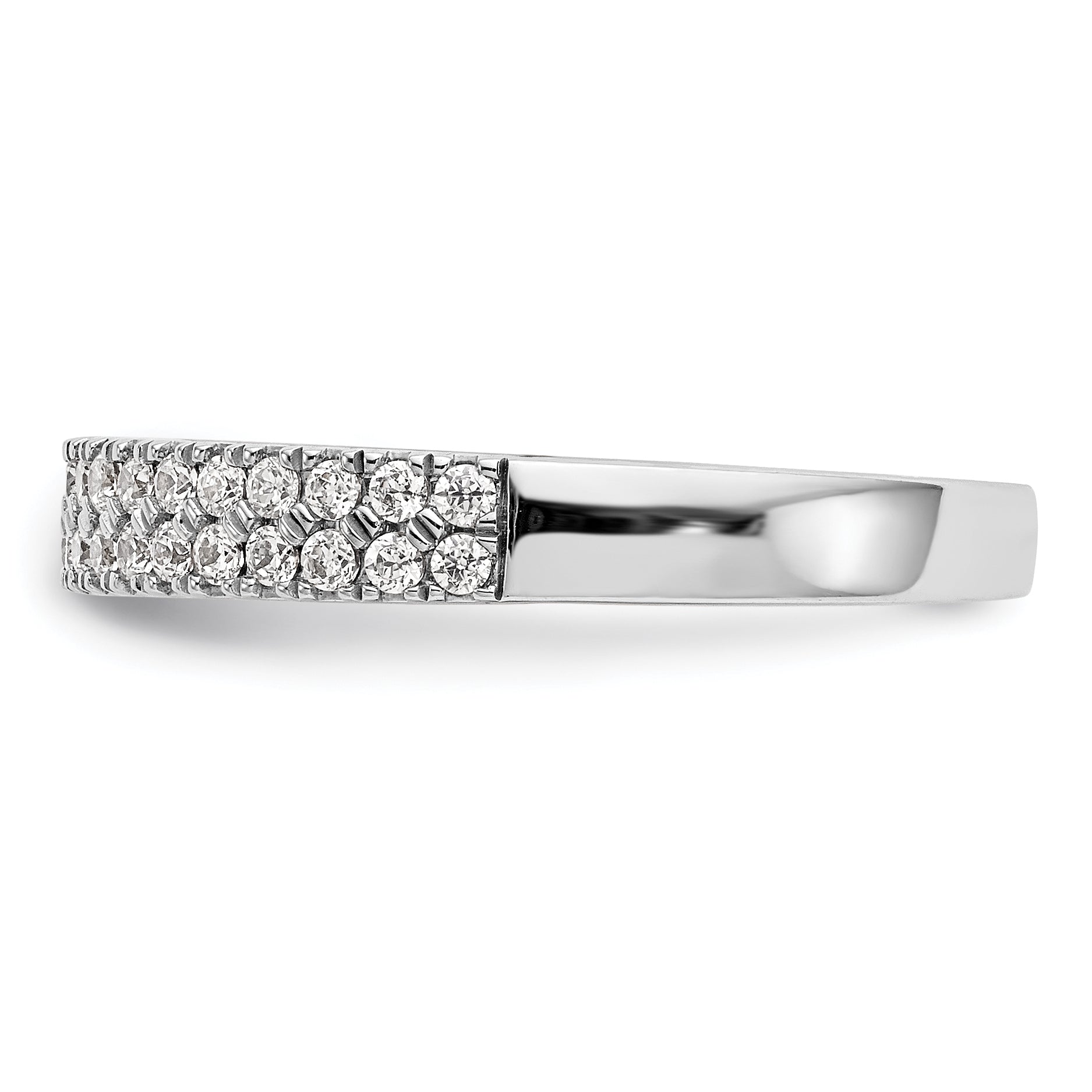 14k White Gold 3/8 carat Lab Grown Diamond VS/SI+ G+ Complete Double Row Band