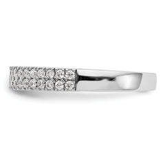 14k White Gold 3/8 carat Lab Grown Diamond VS/SI+ G+ Complete Double Row Band