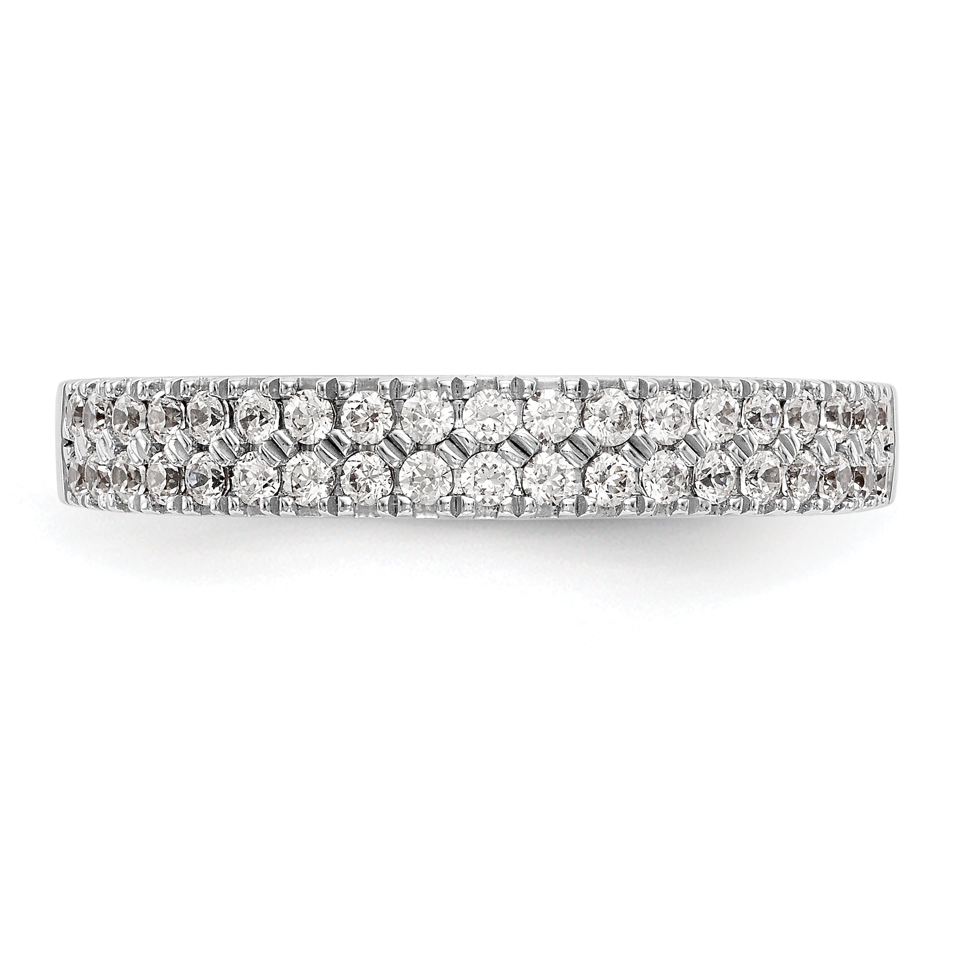 14k White Gold 3/8 carat Lab Grown Diamond VS/SI+ G+ Complete Double Row Band