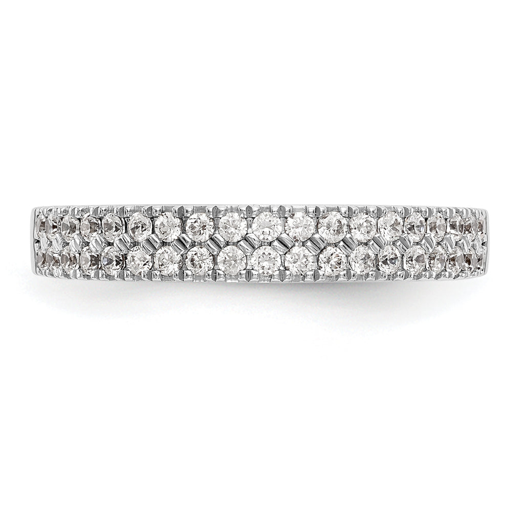 14k White Gold 3/8 carat Lab Grown Diamond VS/SI+ G+ Complete Double Row Band