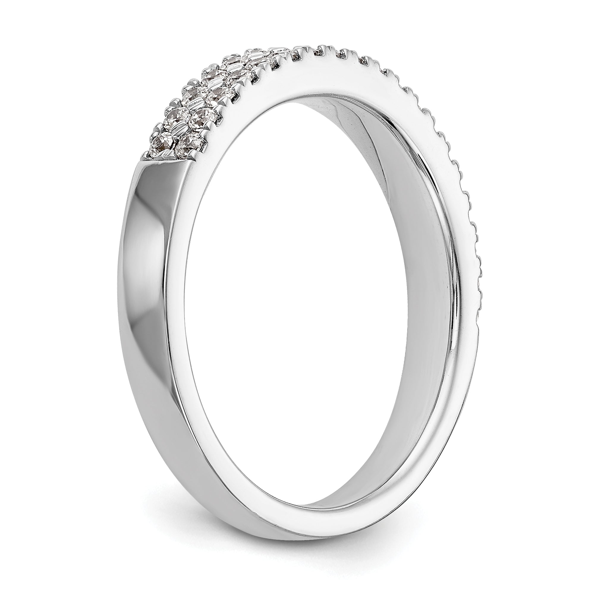 14k White Gold 3/8 carat Lab Grown Diamond VS/SI+ G+ Complete Double Row Band