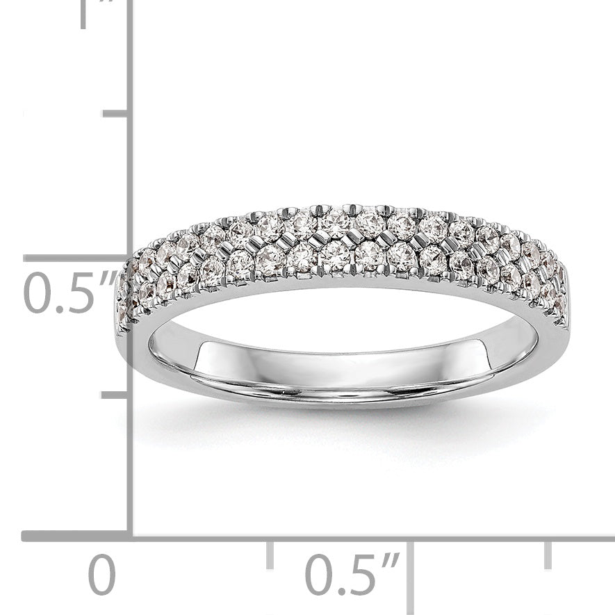 14k White Gold 3/8 carat Lab Grown Diamond VS/SI+ G+ Complete Double Row Band