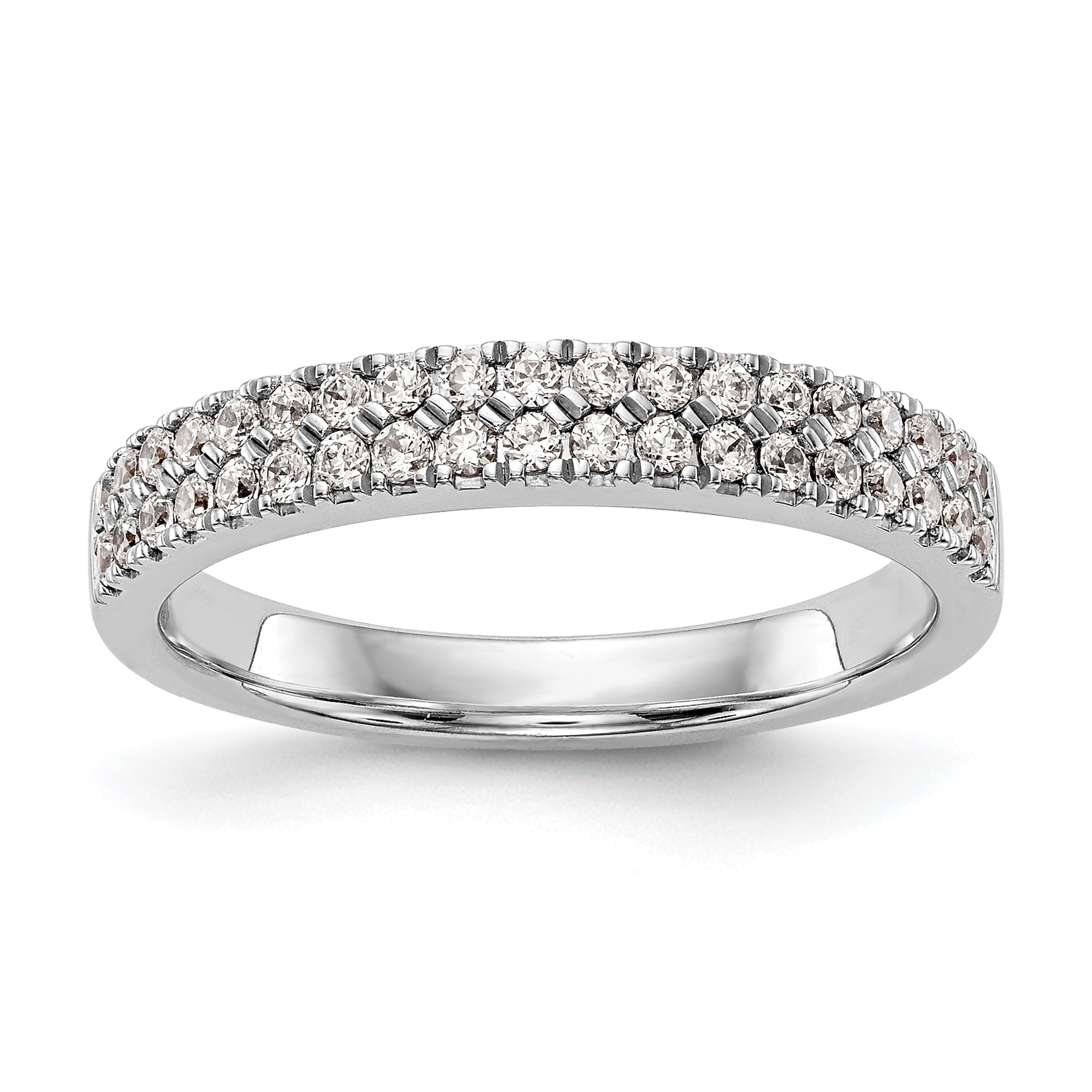 14k White Gold 3/8 carat Lab Grown Diamond VS/SI+ G+ Complete Double Row Band