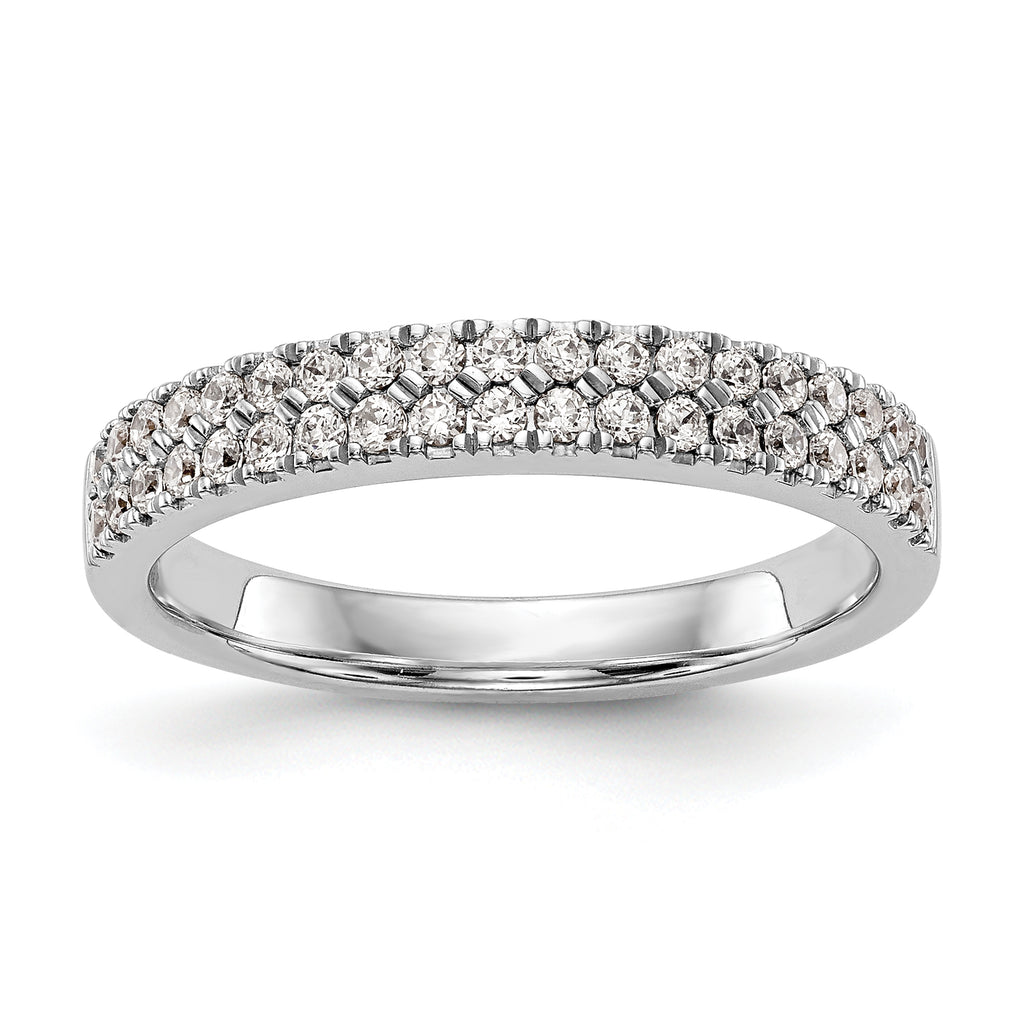 14k White Gold 3/8 carat Lab Grown Diamond VS/SI+ G+ Complete Double Row Band