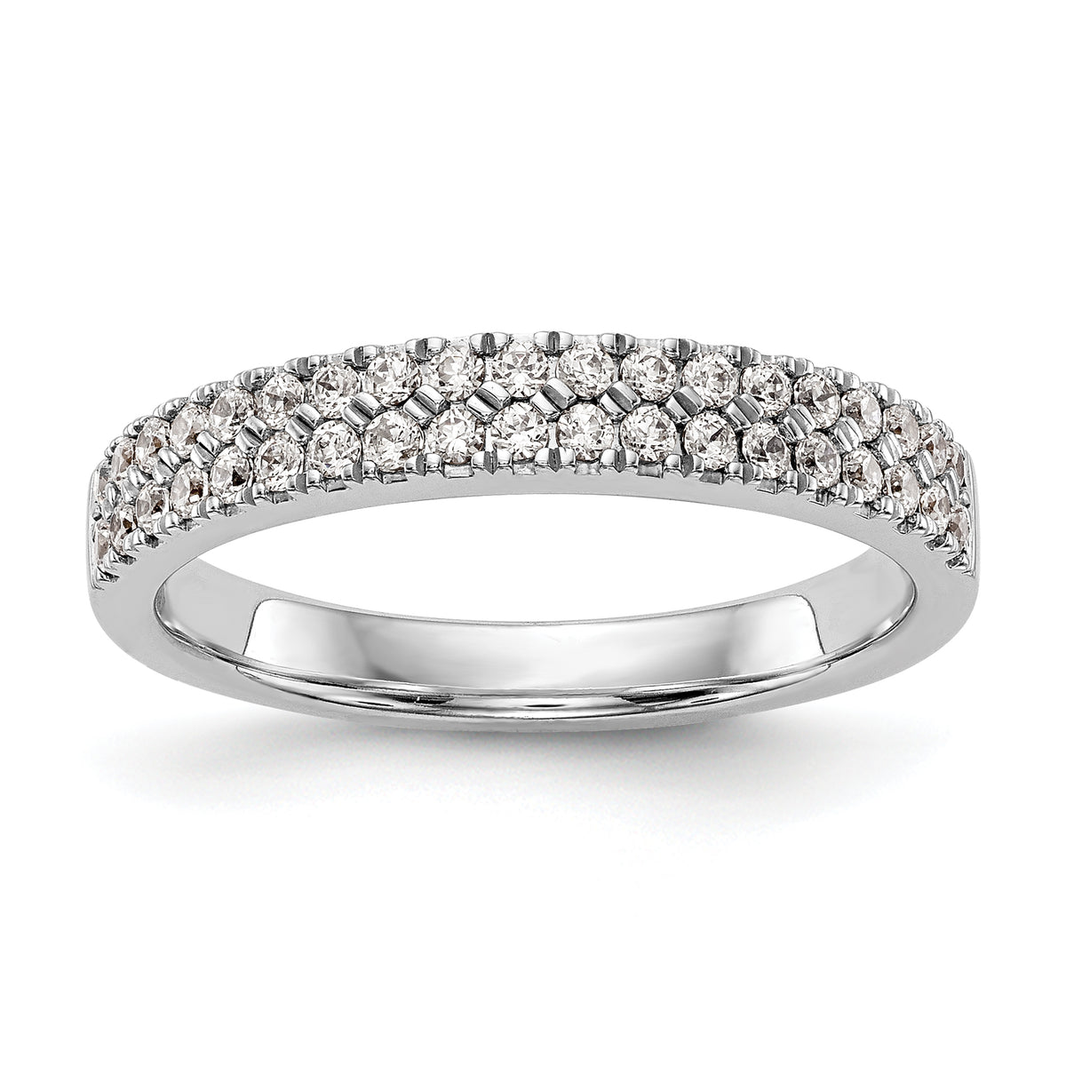 14k White Gold 3/8 carat Lab Grown Diamond VS/SI+ G+ Complete Double Row Band