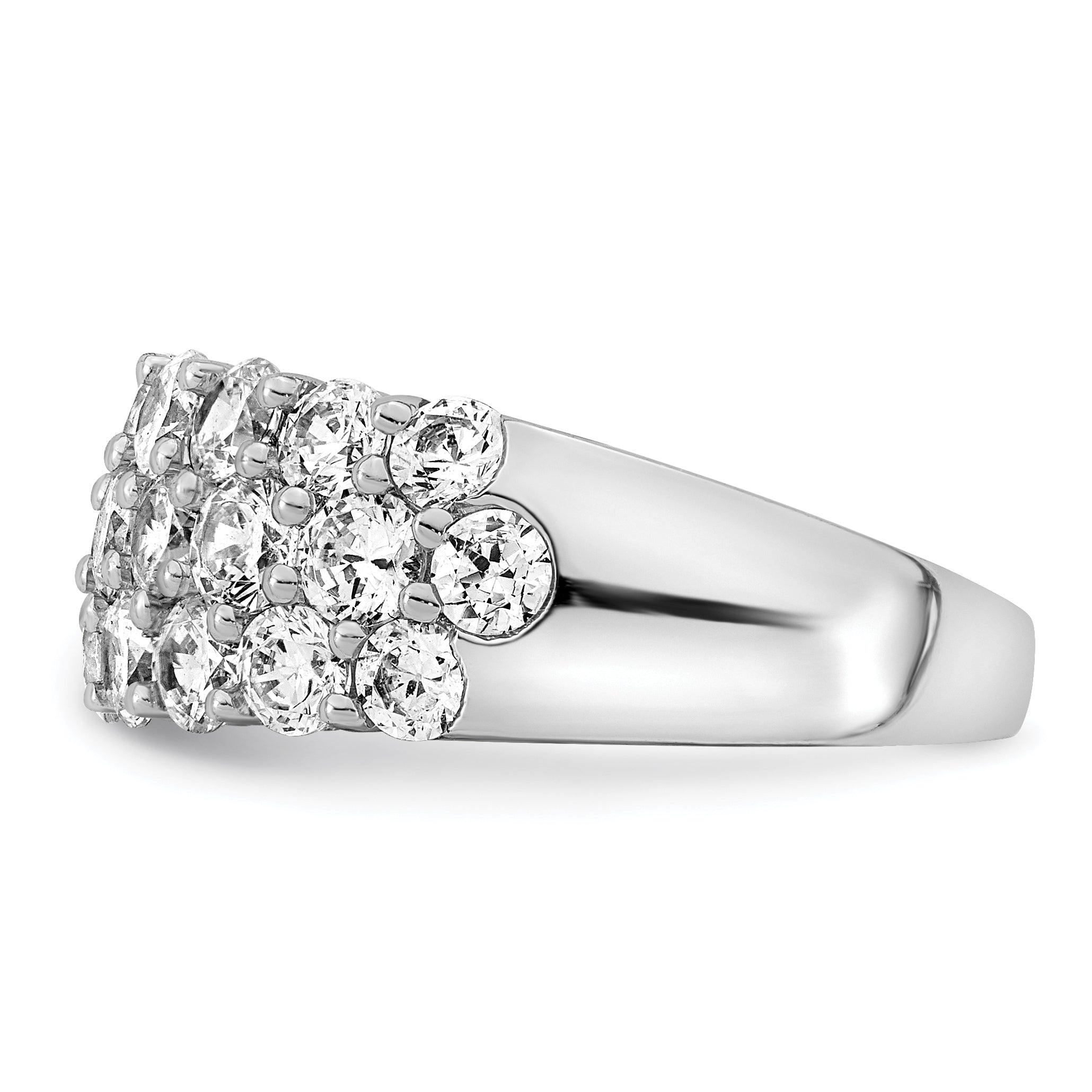 14k White Gold 2 1/2 carat Lab Grown Diamond VS/SI Complete Fashion Band
