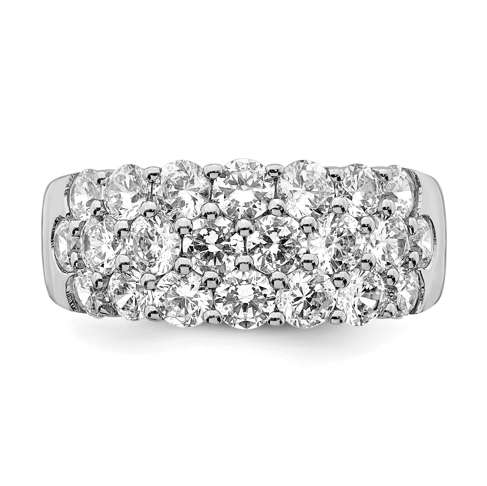 14k White Gold 2 1/2 carat Lab Grown Diamond VS/SI Complete Fashion Band