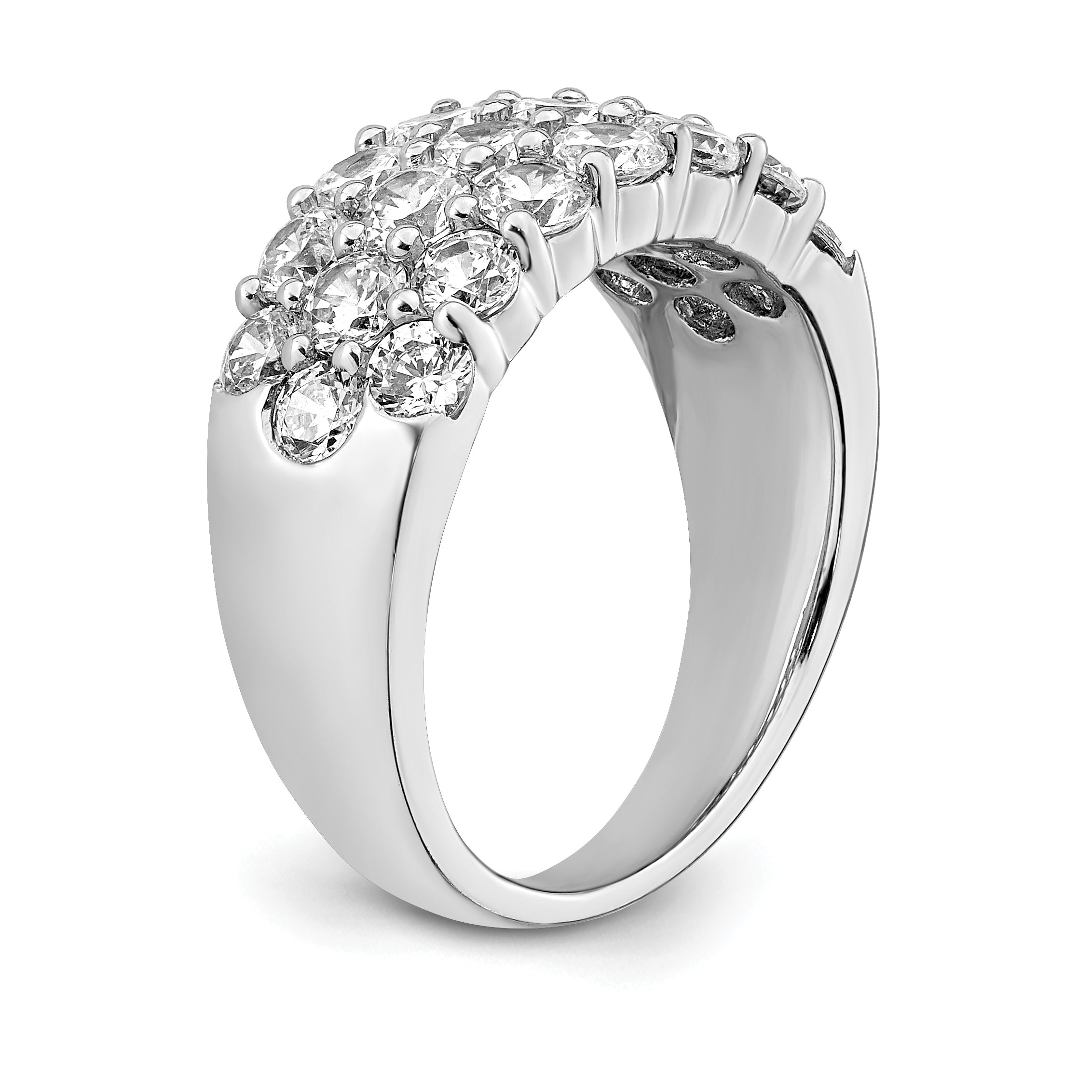 14k White Gold 2 1/2 carat Lab Grown Diamond VS/SI Complete Fashion Band