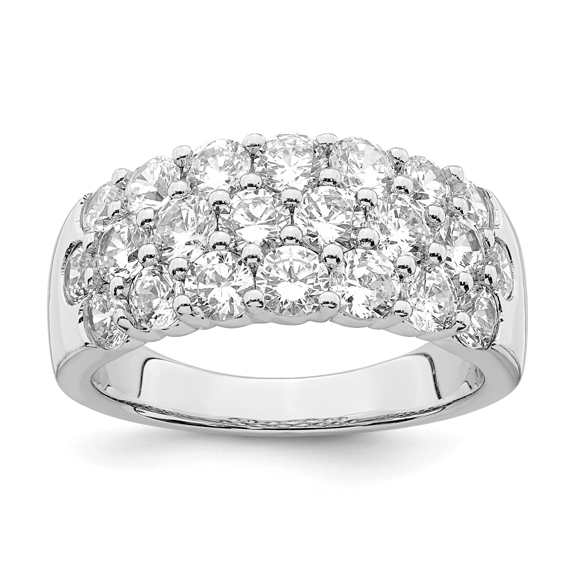 14k White Gold 2 1/2 carat Lab Grown Diamond VS/SI Complete Fashion Band Main image
