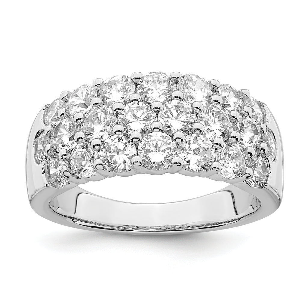 14k White Gold 2 1/2 carat Lab Grown Diamond VS/SI Complete Fashion Band