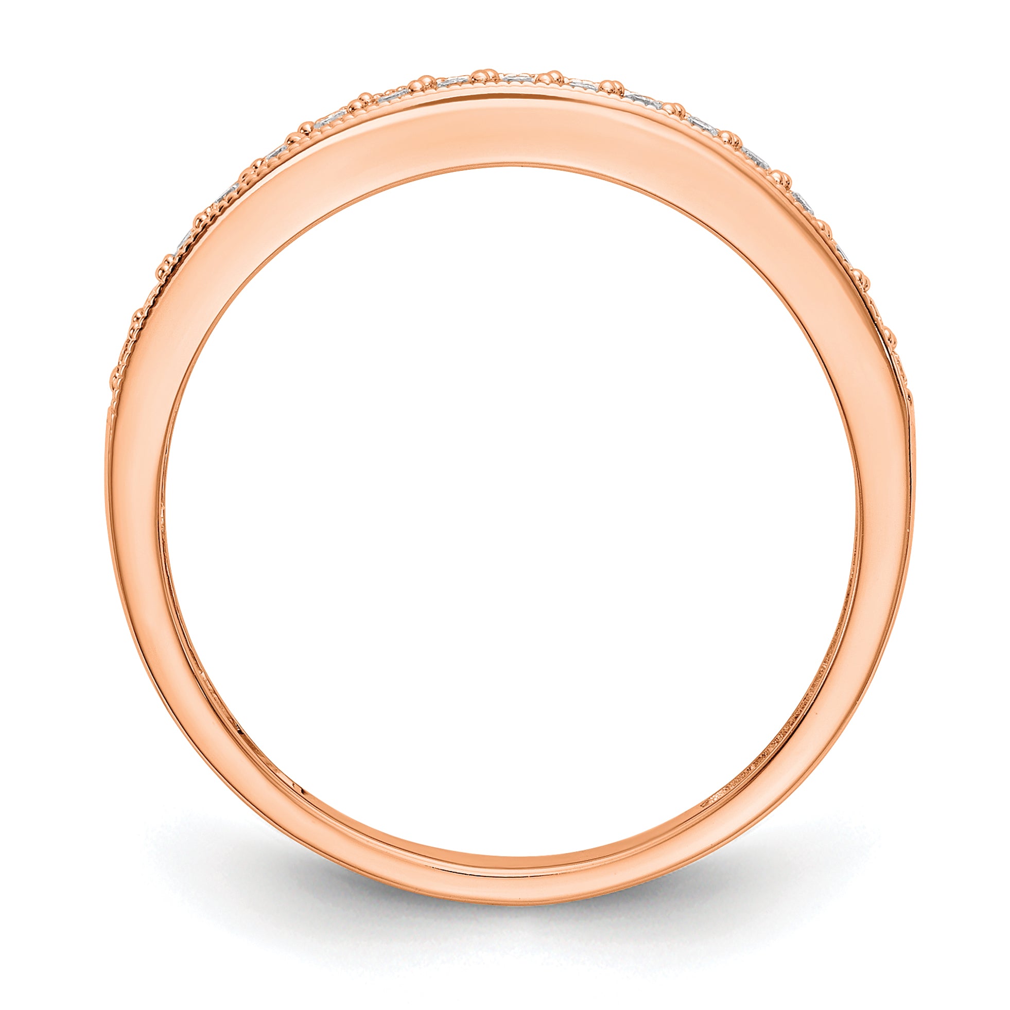 14k Rose Gold 1/6 carat Lab Grown Diamond VS/SI+ G+ Complete Size 5 Wedding Band Secondary image