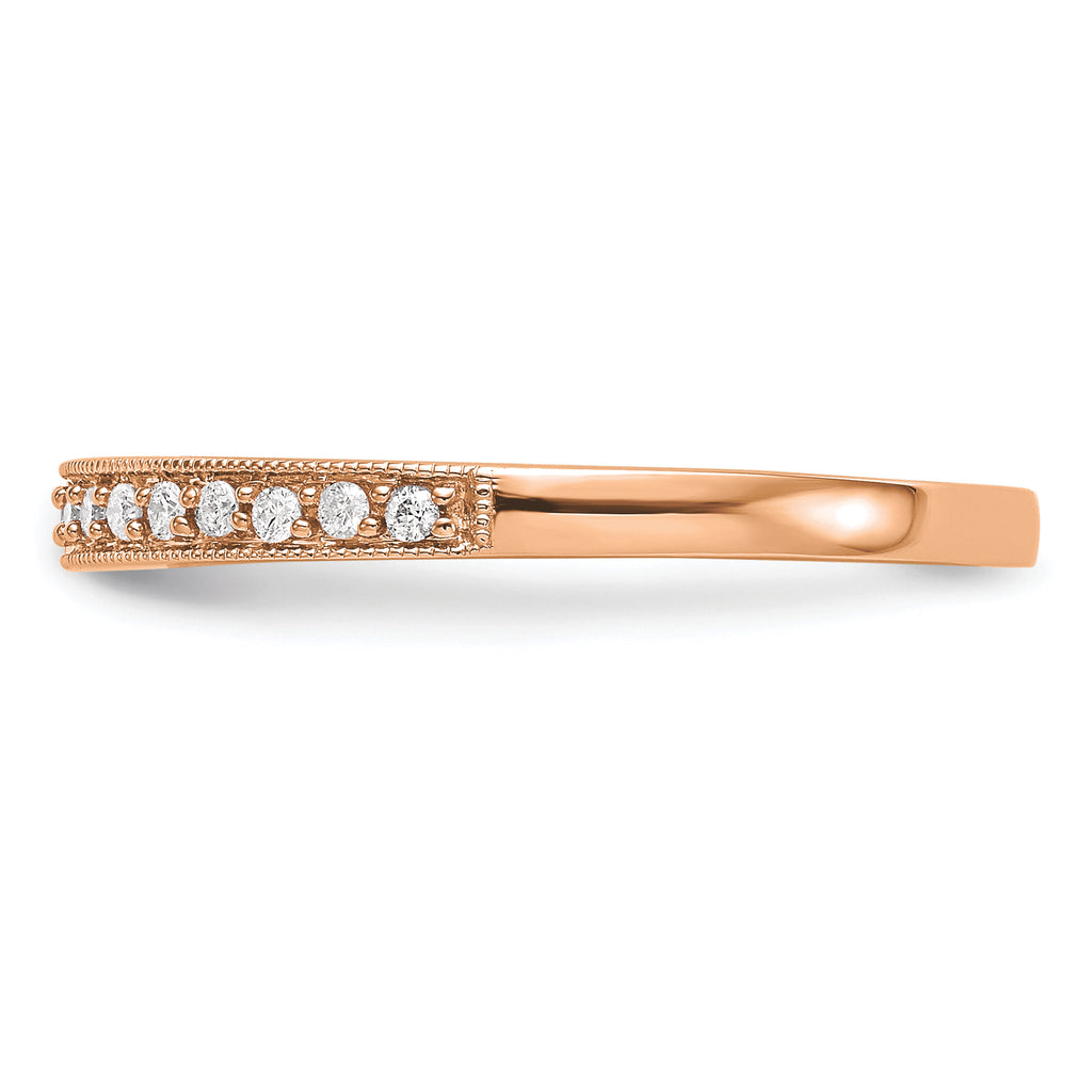 14k Rose Gold 1/6 carat Lab Grown Diamond VS/SI+ G+ Complete Size 9 Wedding Band