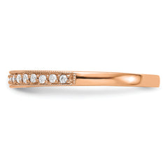 14k Rose Gold 1/6 carat Lab Grown Diamond VS/SI+ G+ Complete Size 9 Wedding Band