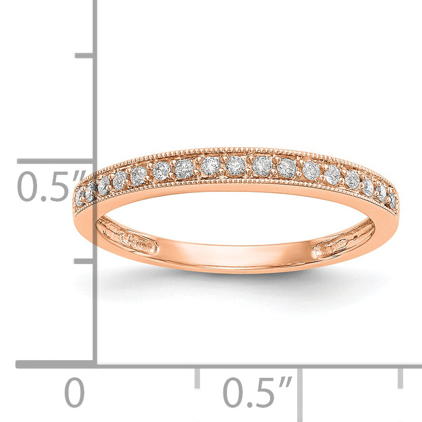 14k Rose Gold 1/6 carat Lab Grown Diamond VS/SI+ G+ Complete Size 9 Wedding Band