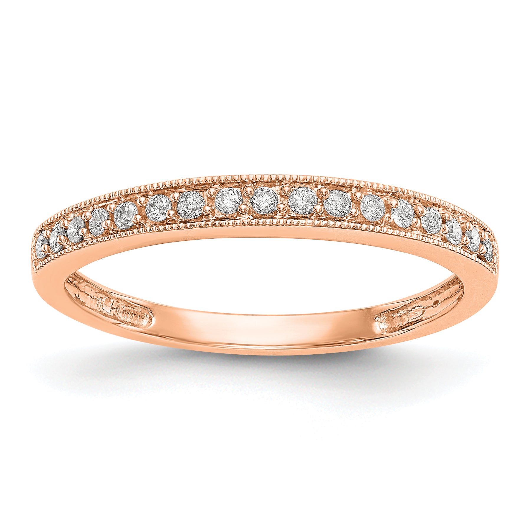 14k Rose Gold 1/6 carat Lab Grown Diamond VS/SI+ G+ Complete Size 7 Wedding Band
