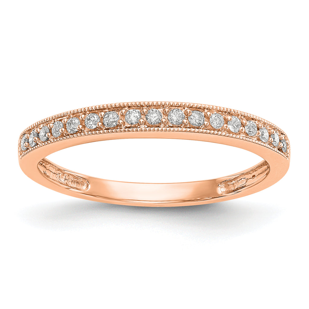 14k Rose Gold 1/6 carat Lab Grown Diamond VS/SI+ G+ Complete Size 9 Wedding Band