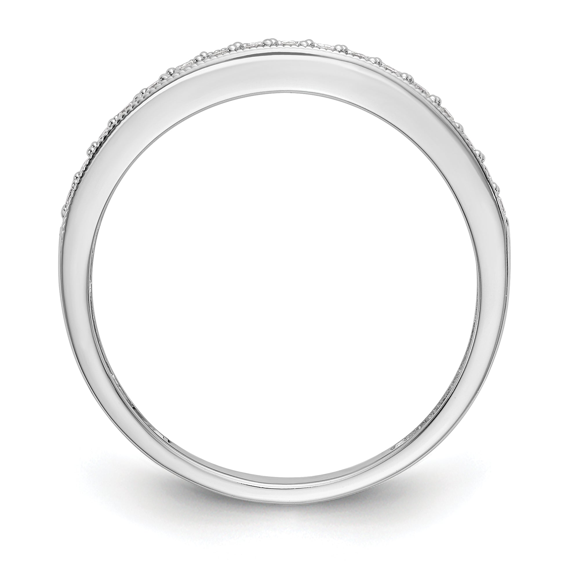 14k White Gold 1/6 carat Lab Grown Diamond VS/SI+ G+ Complete Size 5 Wedding Band Secondary image