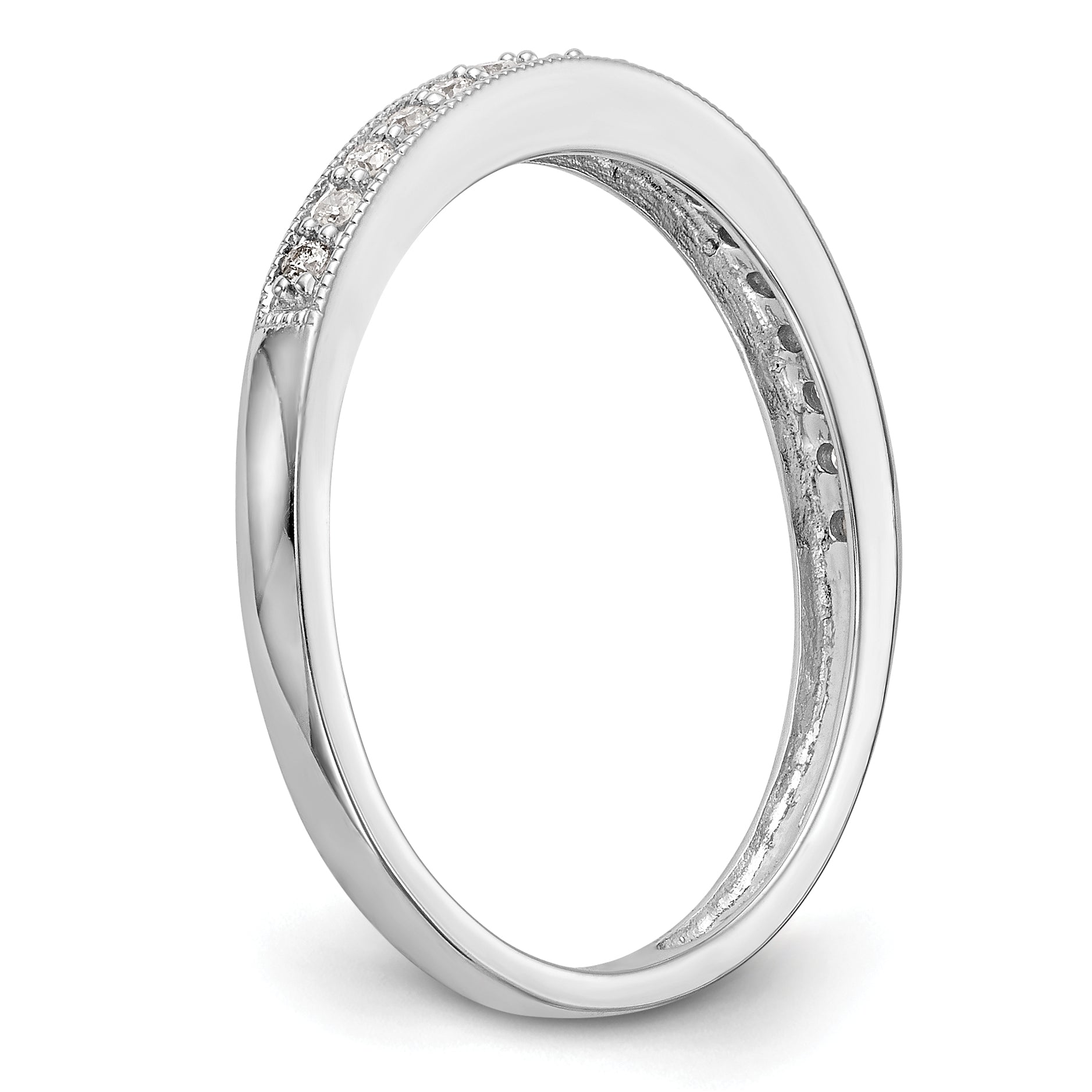 14k White Gold 1/6 carat Lab Grown Diamond VS/SI+ G+ Complete Size 9 Wedding Band