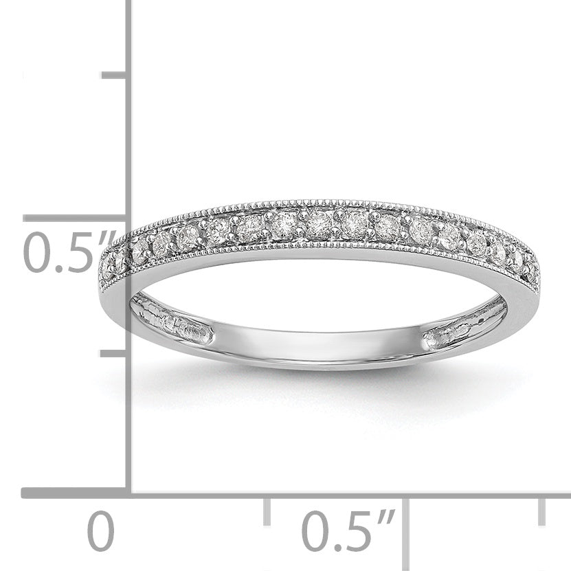 14k White Gold 1/6 carat Lab Grown Diamond VS/SI+ G+ Complete Size 9 Wedding Band