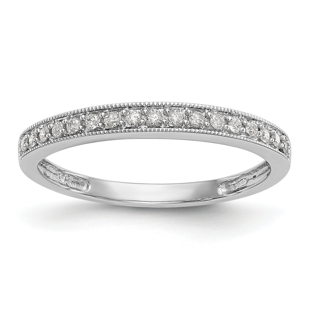 14k White Gold 1/6 carat Lab Grown Diamond VS/SI+ G+ Complete Size 7 Wedding Band