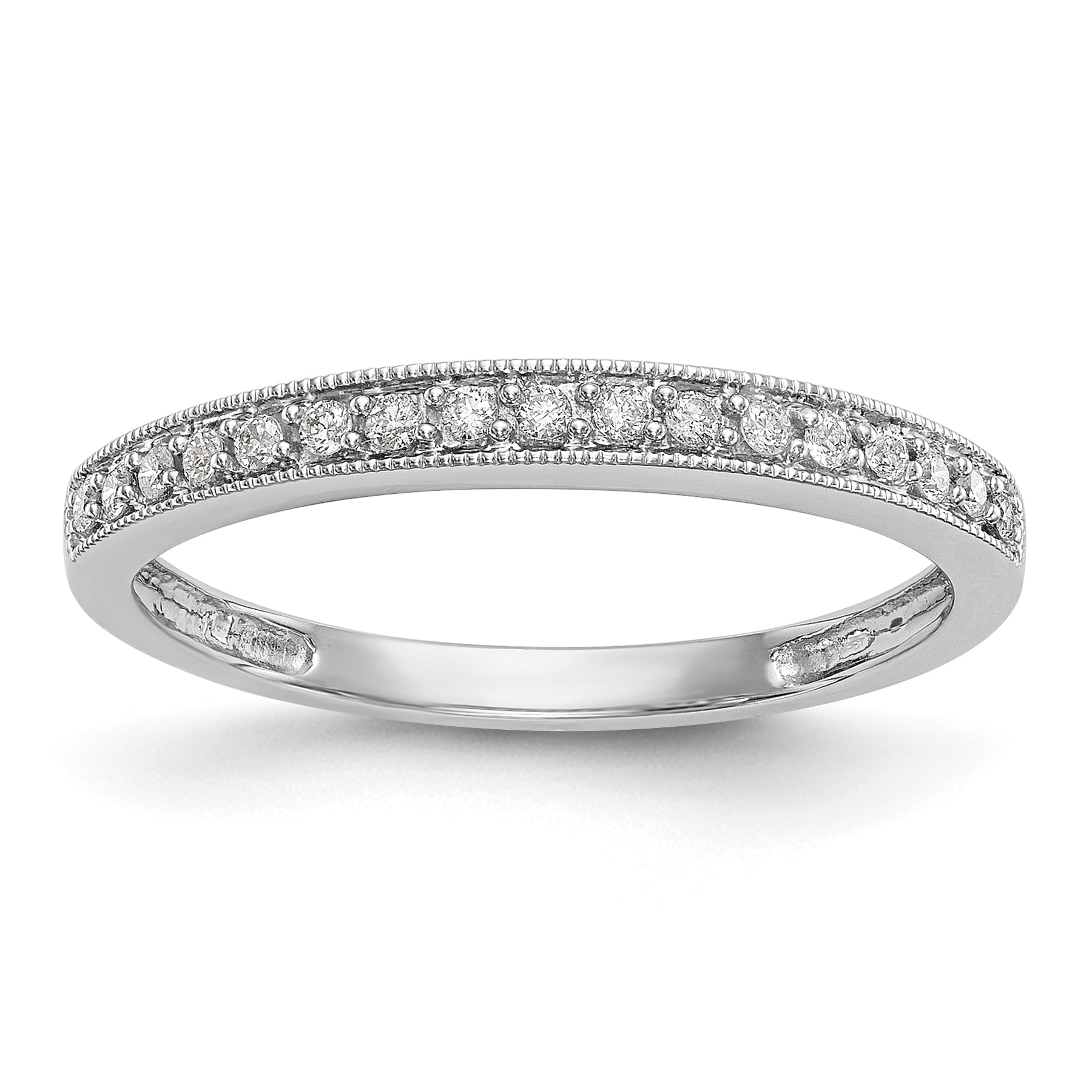 14k White Gold 1/6 carat Lab Grown Diamond VS/SI+ G+ Complete Size 7 Wedding Band