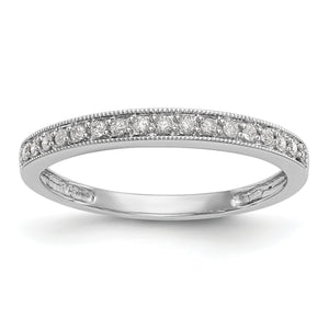 14k White Gold 1/6 carat Lab Grown Diamond VS/SI+ G+ Complete Wedding Band, Size 5–9 - Sophia Jewelers