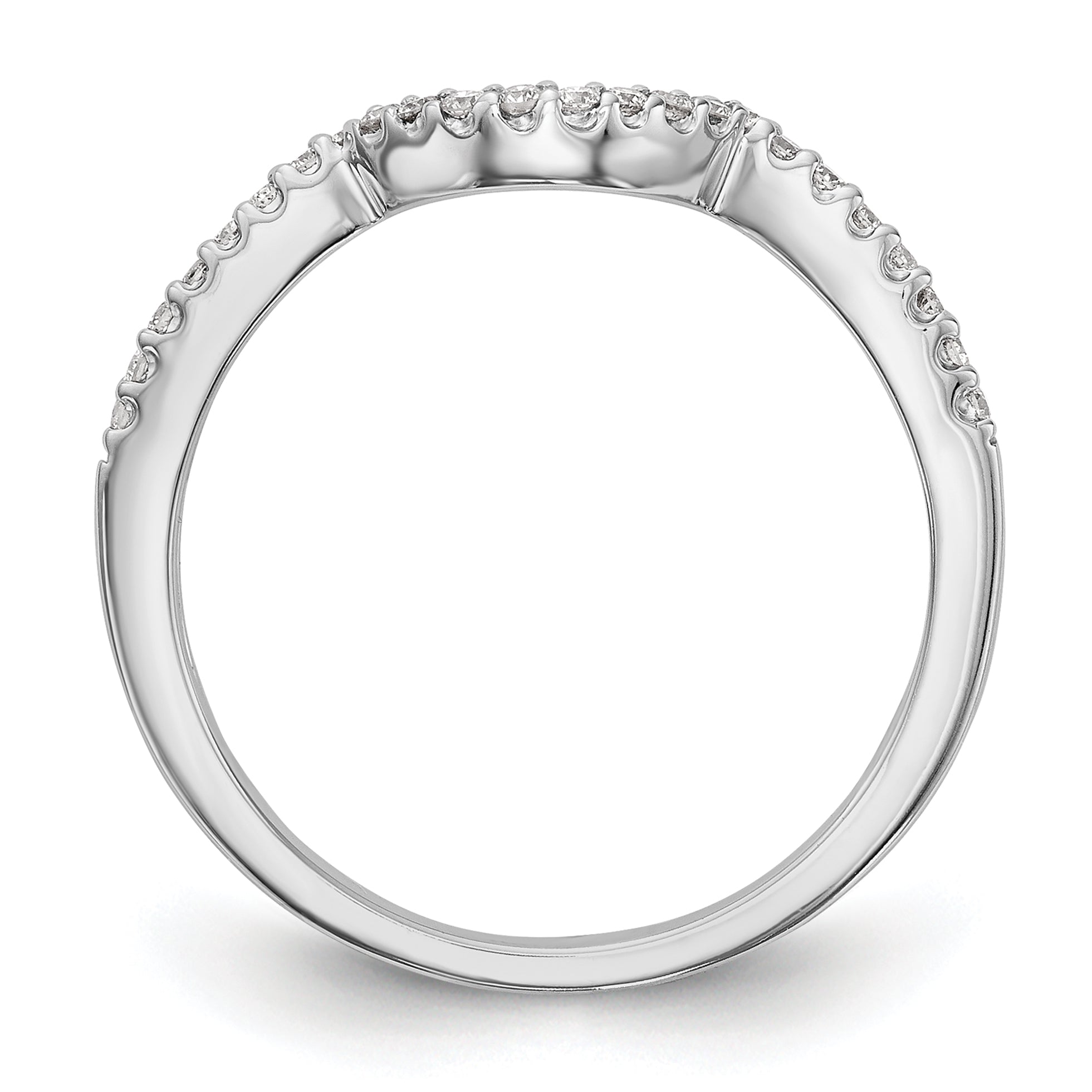 14k White Gold 1/6 carat Lab Grown Diamond VS/SI+ G+ Complete Concaved Band