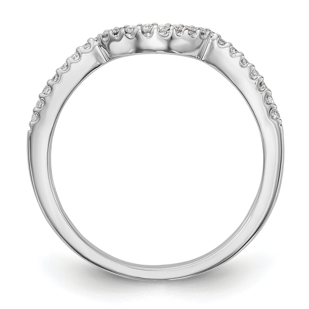 14k White Gold 1/6 carat Lab Grown Diamond VS/SI+ G+ Complete Concaved Band
