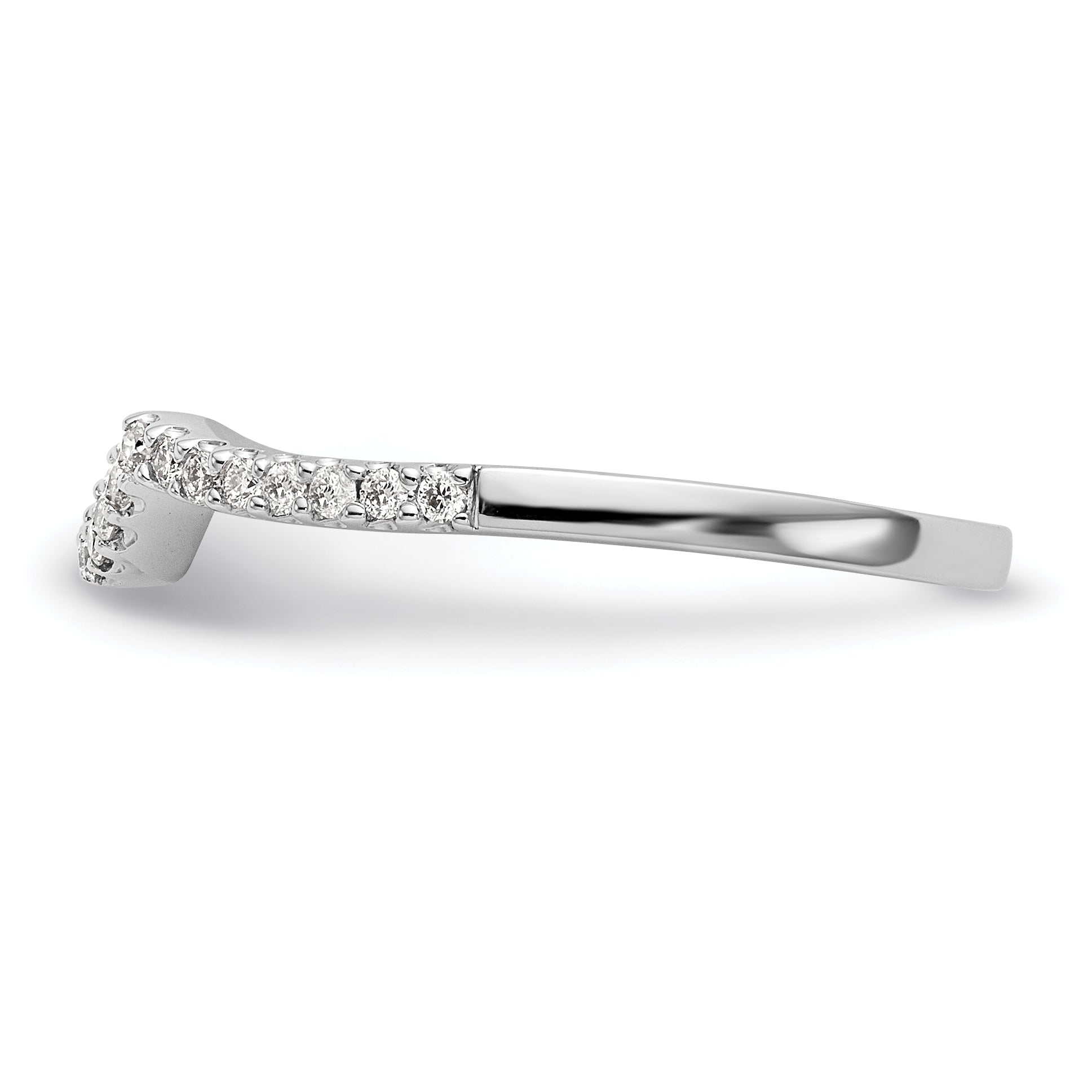 14k White Gold 1/6 carat Lab Grown Diamond VS/SI+ G+ Complete Concaved Band